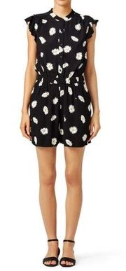 Kate Spade Daisy Dot Crepe Romper Floral Black Size 4