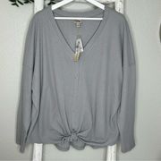 Como Vintage NWT Waffle Long Sleeve Shirt * Gray * 2X