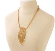 Stella & Dot Alila Lace Necklace Gold Adjustable Versatile Pendant Statement
