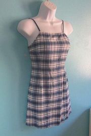 Urban Outfitters  Blue Plaid Romper Size S