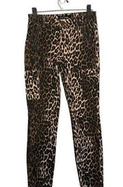 Ashley Mason Tan & Black Leopard Animal Print Cargo Skinny Pants Women Sz 5/27