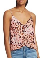 NWOT  Isela Leopard Print Silk Camisole