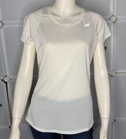 New Balance White Short Sleeve Athletic Top Size Medium