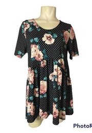 Women's Agnes & Dora Floral Print Babydoll Top Size Medium