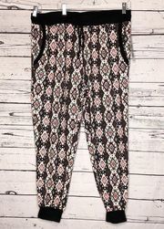 Just Be Free NWT Size 2XL Aztec Printed Knit Jogger Sweatpants Lounge Pants