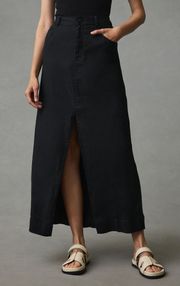 The Madi Front-Slit Midi Linen Blend Skirt by Pilcro, Size 6
