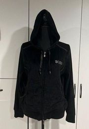 BCBG Maxazria velvet zip up hoodie . Size XL