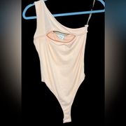 One shoulder peach bodysuit NWT