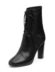 Diane von Furstenberg DVF Leather Paden Lace Up Bootie Heel