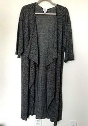 Lularoe Open Front longline Duster cardigan MEDIUM gray coastal 3/4 sleeves