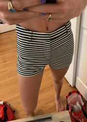 Forever 21 Black And White Striped Shorts