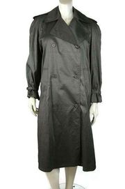 Womens Metallic Gray Trench Coat DECREE