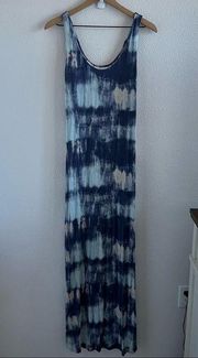 Tart Comfort Soft Tie Dye Blue Abstract Artsy Tank Maxi Dress Small