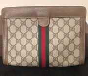 GUCCI GG Supreme Ophidia Sherry Line Academy Collection Clutch