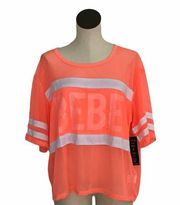 NWT BEBE Sport Mesh Top In Neon Mango