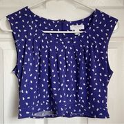 Charter Club matching set crop top shirt and skirt purple polka dot sz 6p