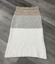 Lou & Grey Striped Alpaca Blend Knit Sweater Skirt Women's Size Small