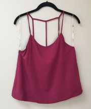 Burgundy Strappy Crop Camisole Size Small
