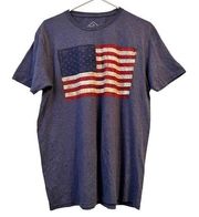 Well Worn Women's Short Sleeve Crewneck American Flag Graphic Tee Sz L