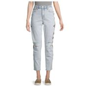 Driftwood Jeans Women’s Gizelle Geometric Embroidered Light Wash Ripped Ankle 29