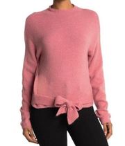 WAYF Blush Pink Mock Neck Waist Tie Wool Blend Sweater Size Medium New with Tags