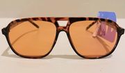 Orange Lens Tortoiseshell Frame Sunglasses