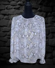 Sincerely Jules Womens Snake Print Blouse Size Small