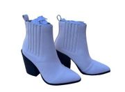 Nasty Gal Off White Pointed Toe Heeled Boots Sz 4 NWB