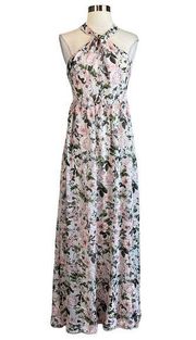 Laundry by Shelli Segal Women's Maxi Dress Size 8 Pink Floral Print Halter