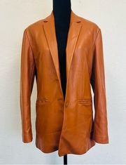 french connection faux leather blazer size 6