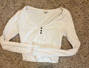 White Cropped Longsleeve