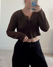 Cropped Textured Cardigan