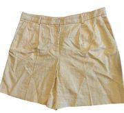 MANGO MNG Cotton Linen Sz 14 Yellow Spring Shorts