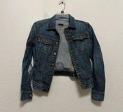 AG Adriano Goldschmied Distressed Soft Denim Trucker Jacket S Crop