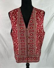 Orvis Made in India bohemian tapestry womens waistcoat vest size medium