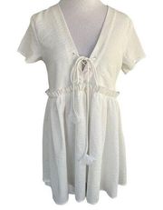 Hazel Boutique White Boho Babydoll Dress / Top S