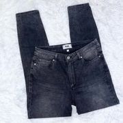 High Rise Hoxton Ankle Black Vintage Blackwood Denim Jeans 30