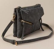 Massini Grey Suede Vegan Leather Small Crossbody Bag Women's Purse