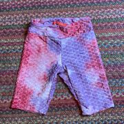 HIT KISS PURPLE & RED TIE DYE TEXTURED BIKE SHORTS