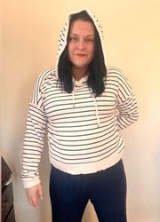 Rails striped hooded sweatshirt soft pullover‎ size L