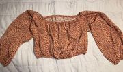 SheIn  Latern Sleeve Crop Blouse Size M