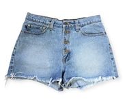 Polo Jeans Company Ralph Lauren High Rise Fringed Denim Shorts