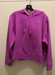 Purple Fleece Cropped Hoodie