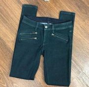 LF CARMAR Green Wax Coated Zip Skinny Jeans 25