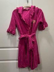 Juicy Couture Pink Terry Ruffle Bath Robe Size Large