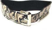 WHBM Faux snakeskin wide stretchy belt S