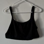 Divided  by H&M Black Cotton Micro Crop Tank Top