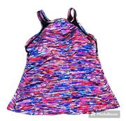 Penbrooke Women's Plus Size 16W Multicolor Tankini Tank Top Swimsuit