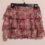 Floral Ruffle Skirt NWOT