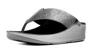 WOMENS  FITFLOP CRYSTALL SILVER THONG SANDAL SIZE 9